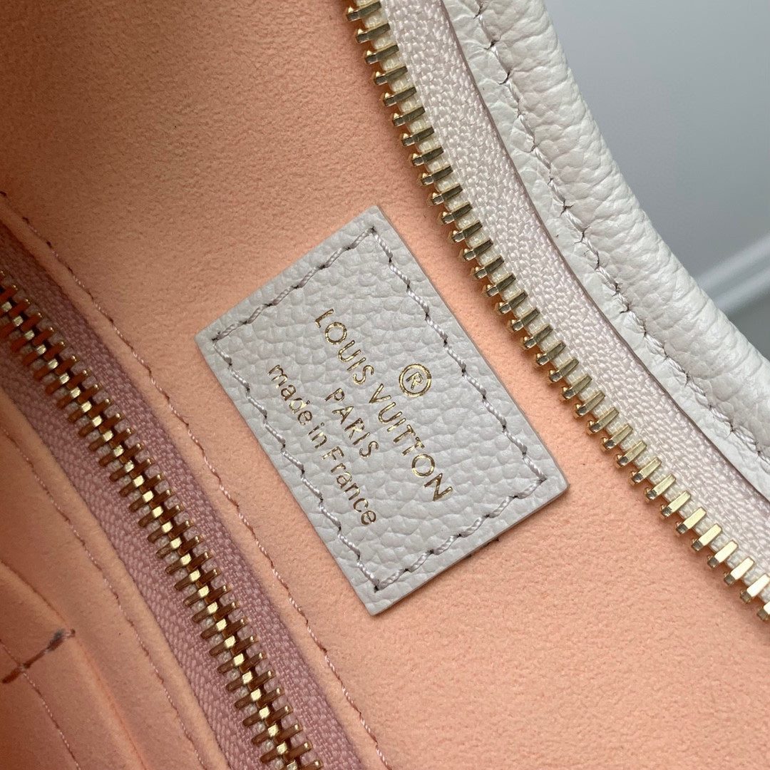 Louis Vuitton White and Pink Monogram Pattern Leather Shoulder Handbag