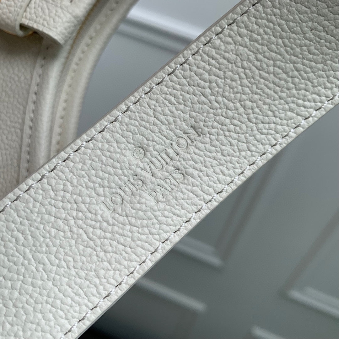 Louis Vuitton White and Pink Monogram Pattern Leather Shoulder Handbag
