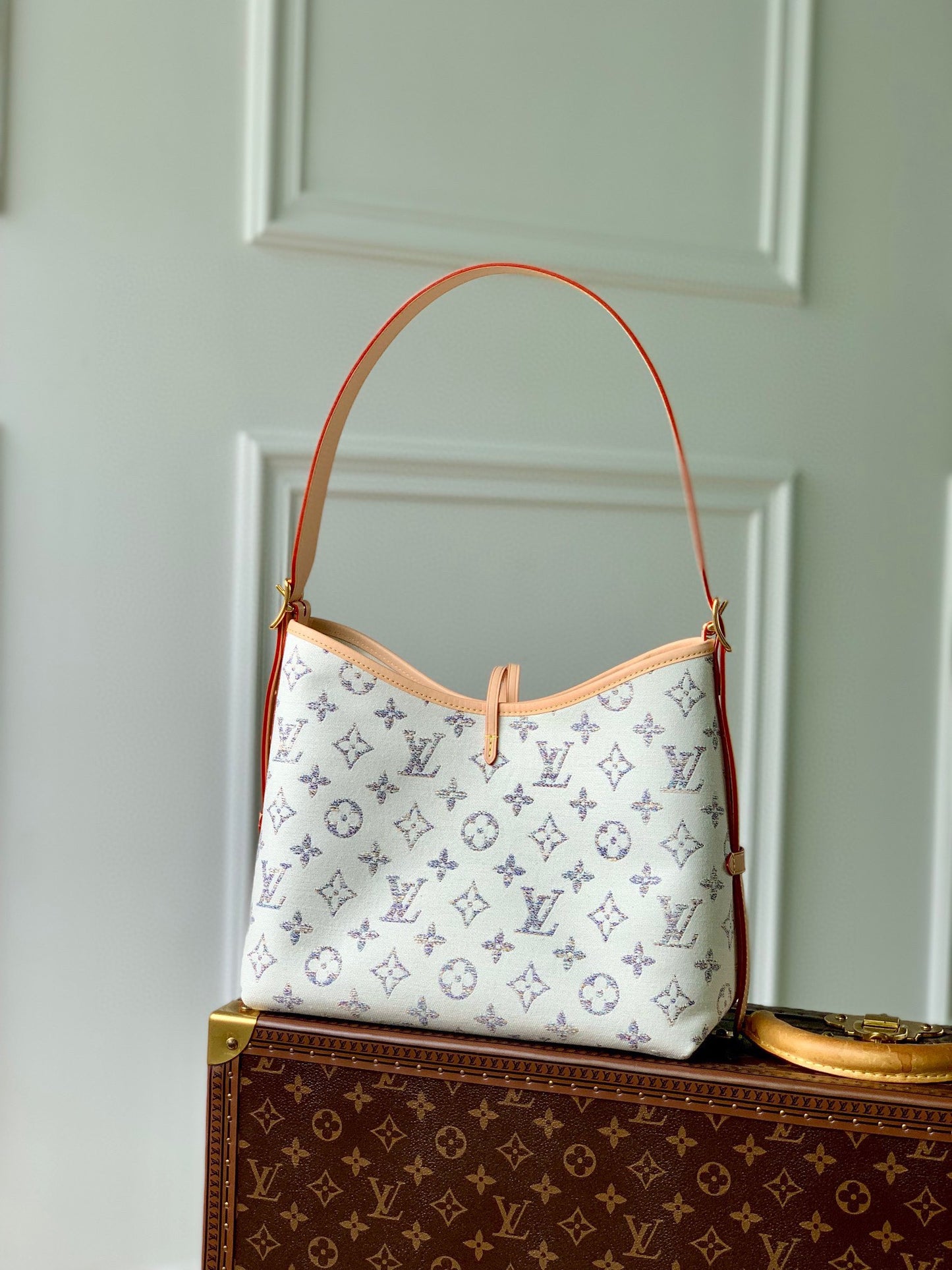 Louis Vuitton Classic Monogram Canvas Hobo Shoulder Bag with Bow Detail
