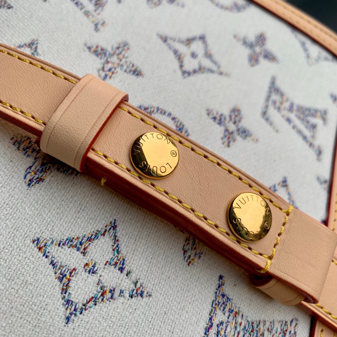 Louis Vuitton Structured Monogram Canvas Mini Flap Bag with Gold Chain Strap