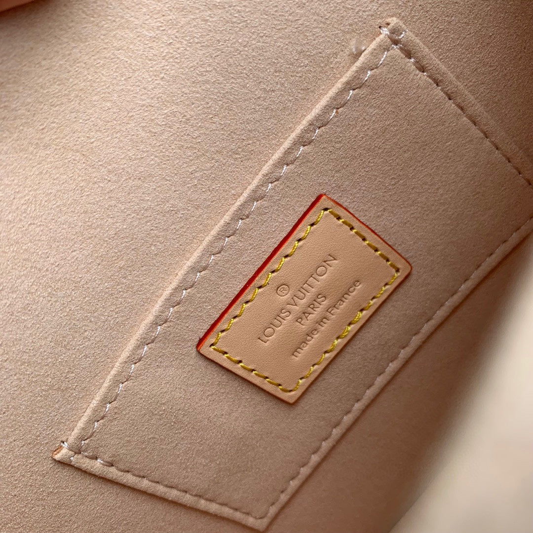Louis Vuitton Structured Monogram Canvas Mini Flap Bag with Gold Chain Strap