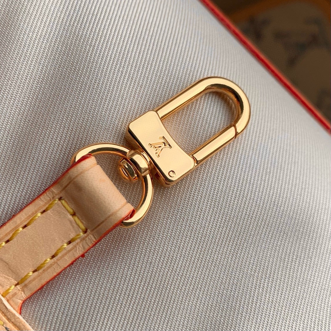 Louis Vuitton Cream Monogram Canvas Shoulder Tote Bag with Leather Straps