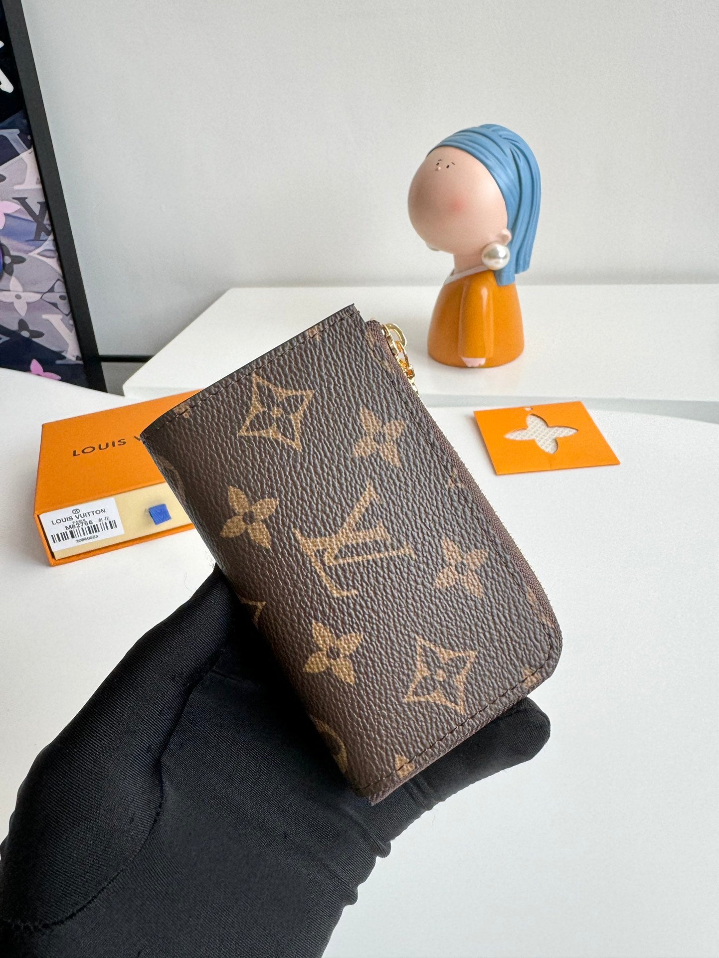 Louis Vuitton Classic Brown Patterned Canvas Key Pouch and Coin Purse