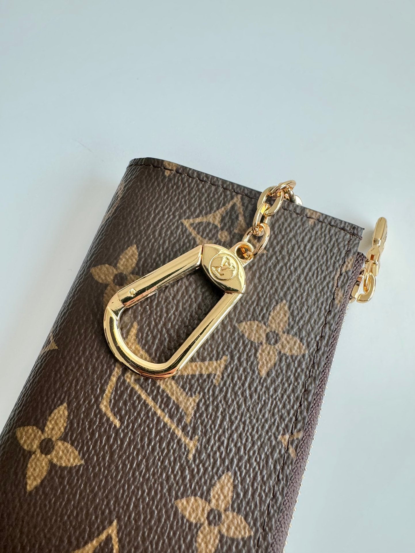 Louis Vuitton Classic Brown Patterned Canvas Key Pouch and Coin Purse