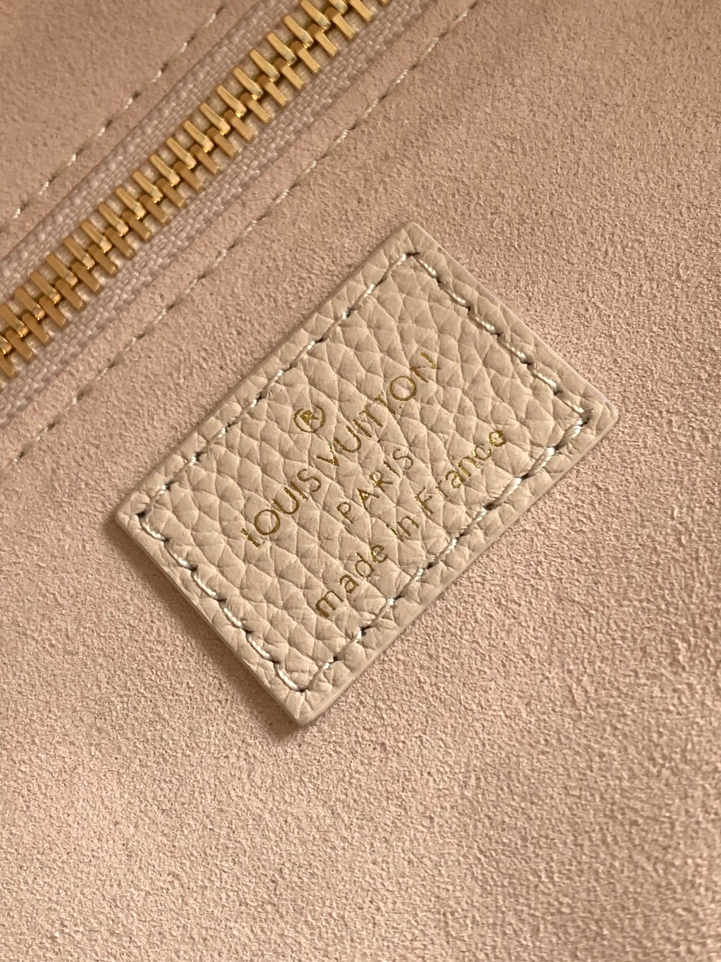 Louis Vuitton Cream Leather Tote Bag with Pink Gradient Monogram Pattern