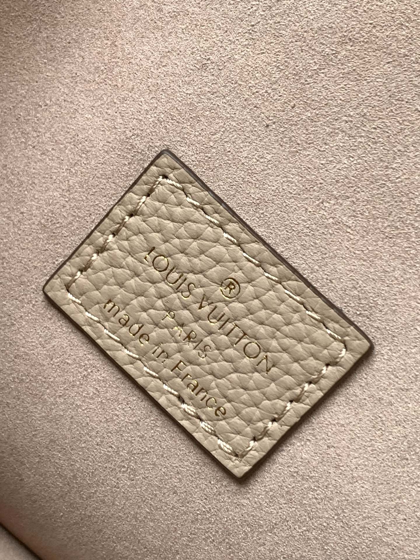 Louis Vuitton Taupe Monogram Leather Crossbody Shoulder Bag with Gold Hardware