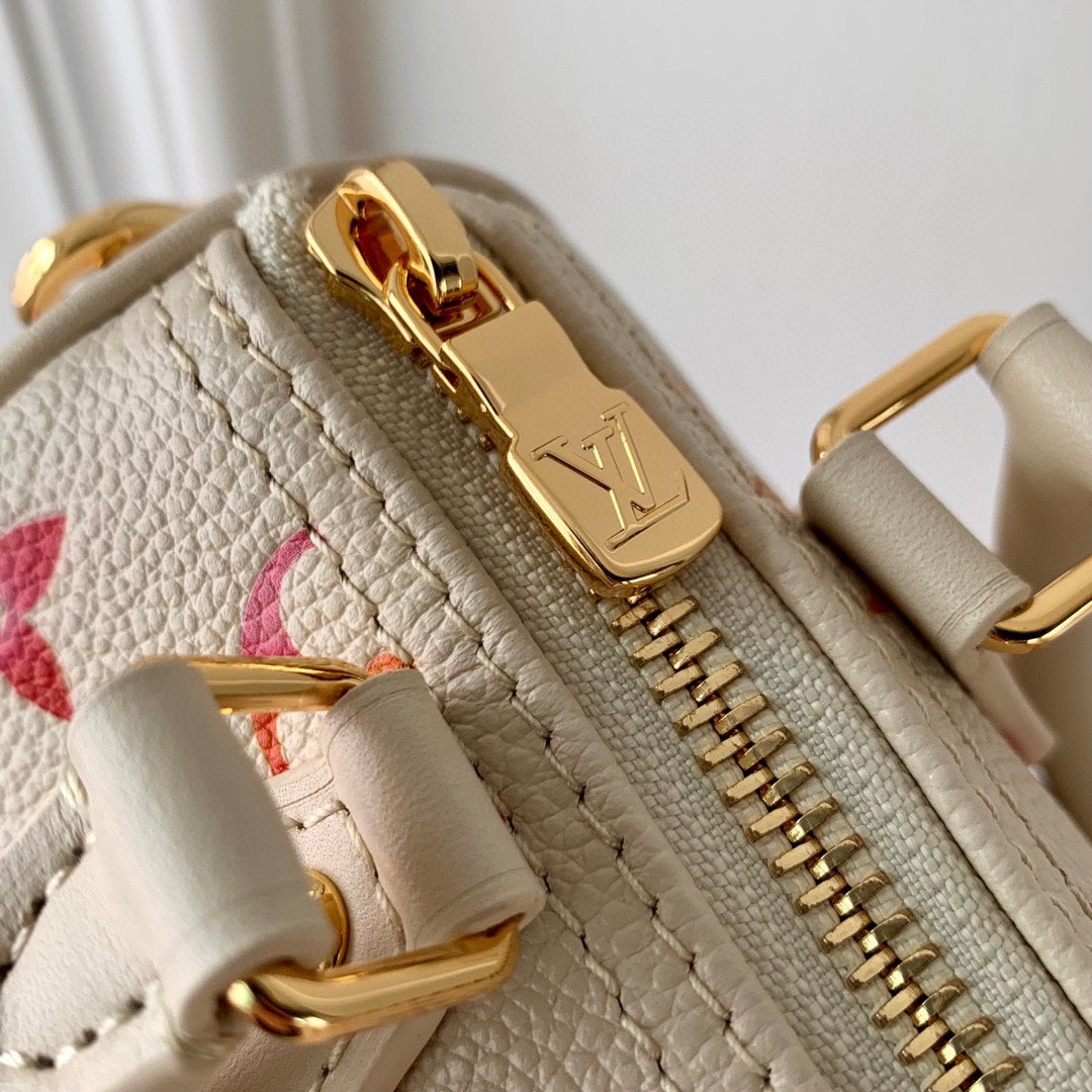 Louis Vuitton Chic White Multicolor Monogram Mini Crossbody Bag with Top Handles