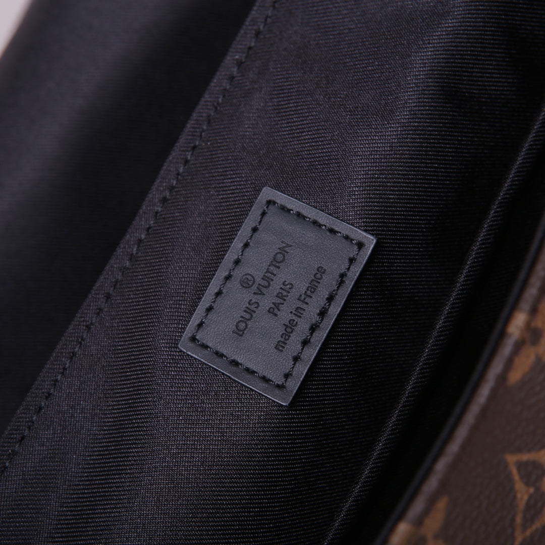 Louis Vuitton Brown Monogram Canvas Messenger Bag with Adjustable Strap and Buckles