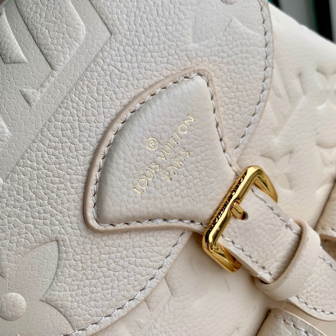Louis Vuitton Off-White Embossed Leather Mini Backpack with Front Pockets