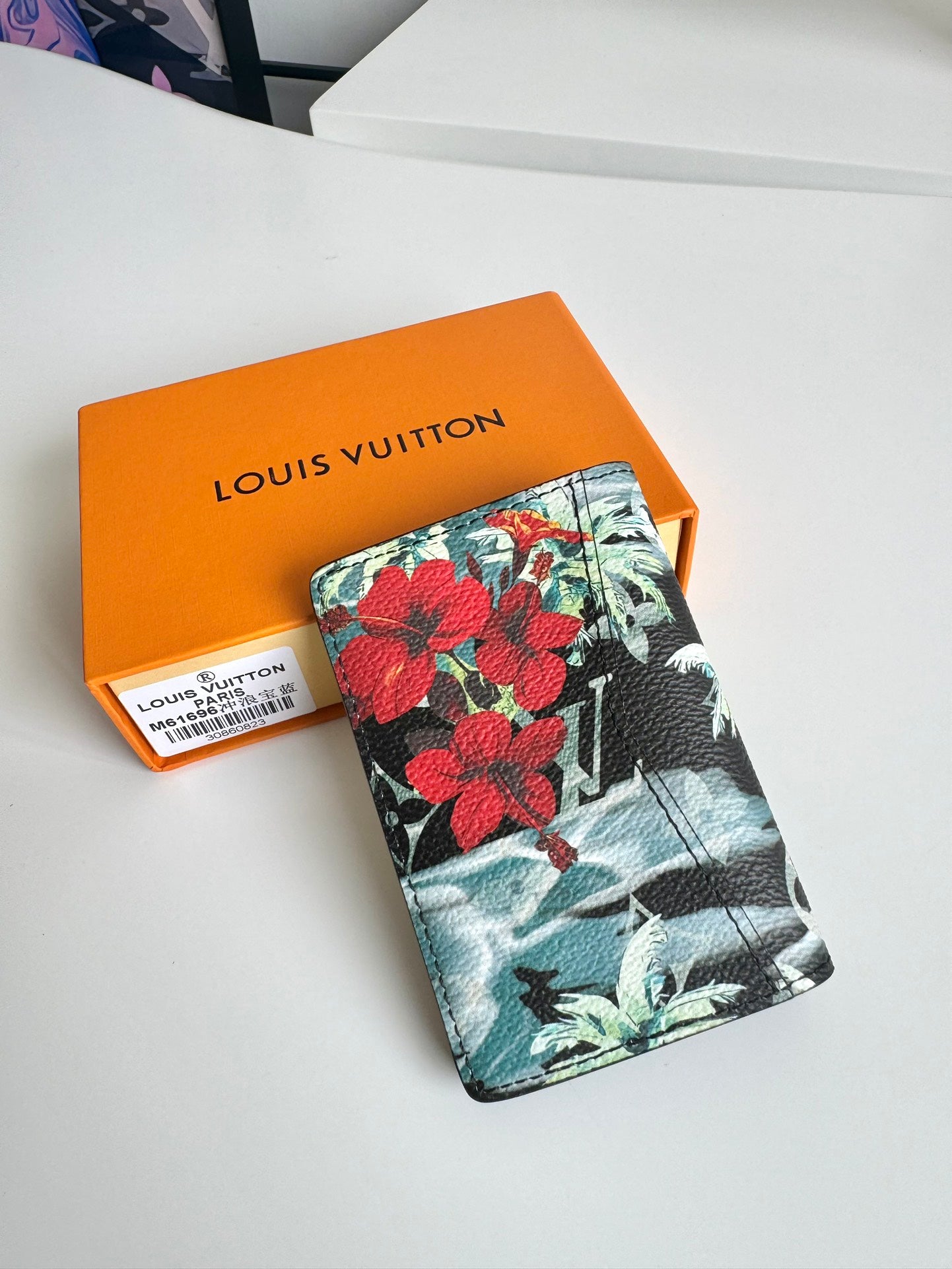 Louis Vuitton Tropical Hibiscus and Palm Tree Monogram Passport Holder Case