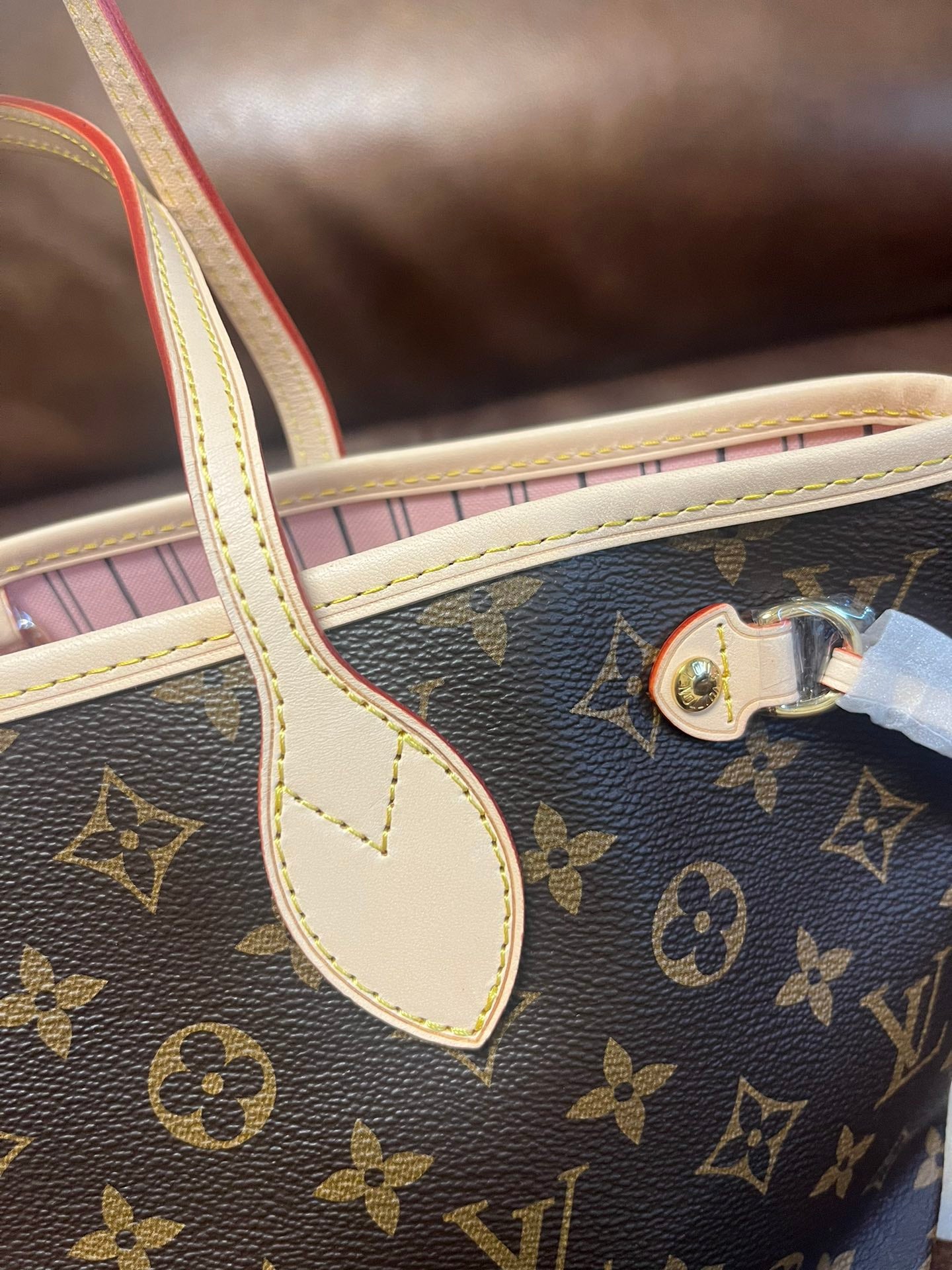 Louis Vuitton Classic Monogram Brown Canvas Tote Bag with Matching Pouch