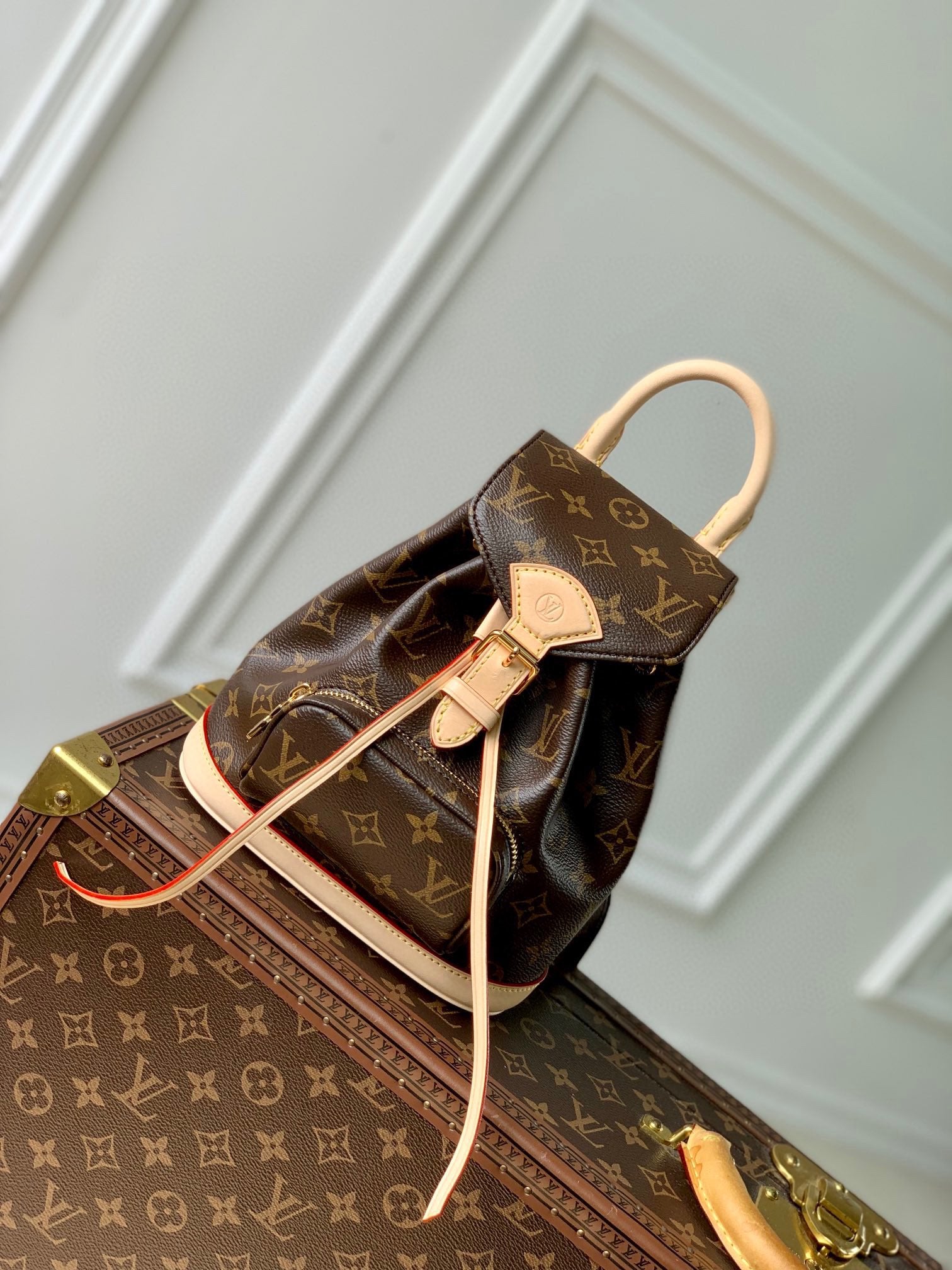 Louis Vuitton Vintage Brown Monogram Canvas Mini Backpack with Buckle