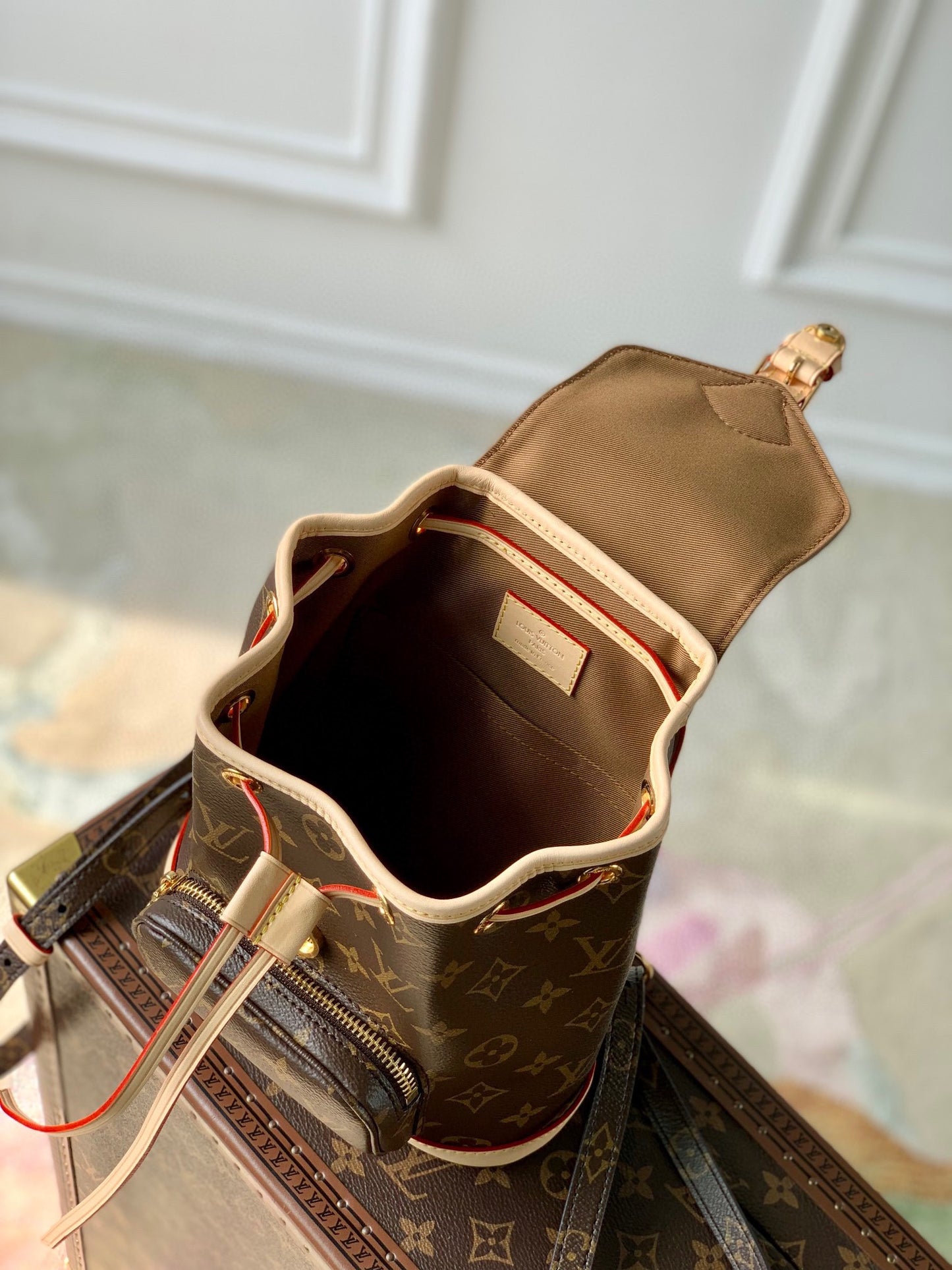 Louis Vuitton Vintage Brown Monogram Canvas Mini Backpack with Buckle