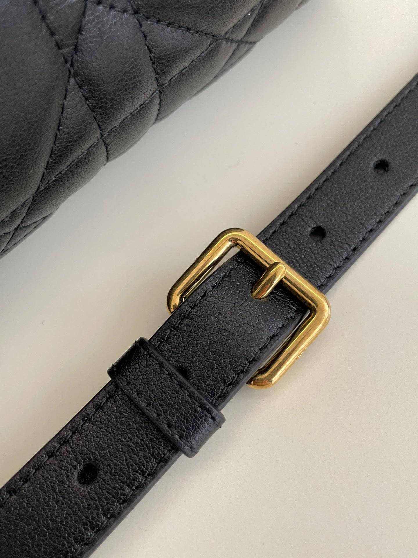Dior Classic Black Quilted Leather Satchel Bag with Gold Hardware