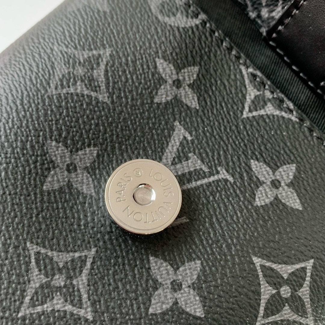 Louis Vuitton Black and Gray Monogram Pattern Mini Crossbody Bag with Flap