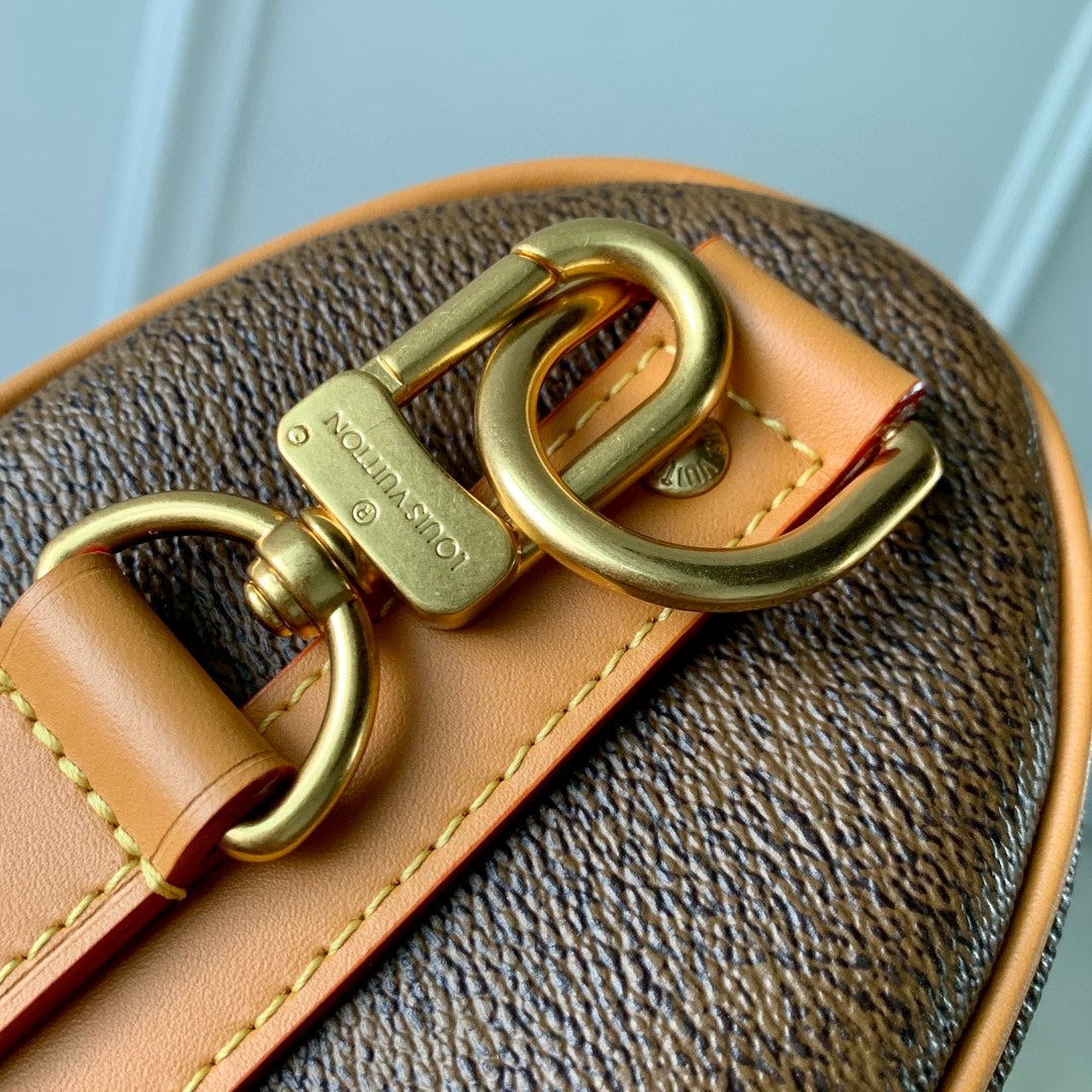 Louis Vuitton Vintage Style Brown Monogram Mini Duffle Bag with Crossbody Strap