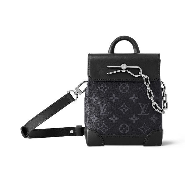 Louis Vuitton Black Monogram Canvas Mini Messenger Bag with Chain and Top Handle