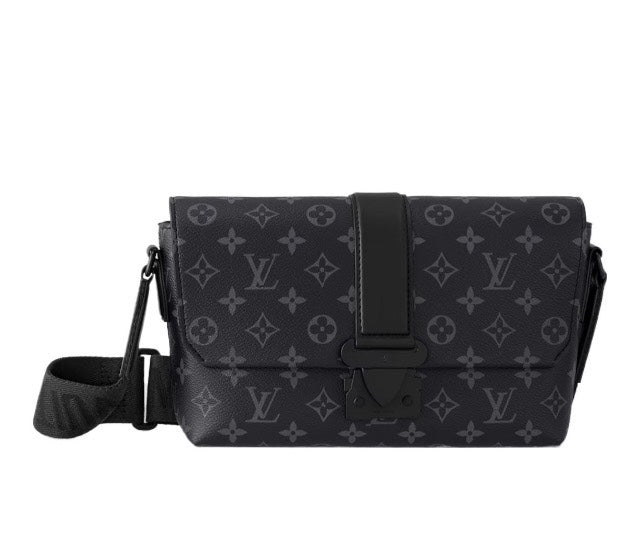Louis Vuitton Black Monogram Pattern Canvas Crossbody Messenger Shoulder Bag