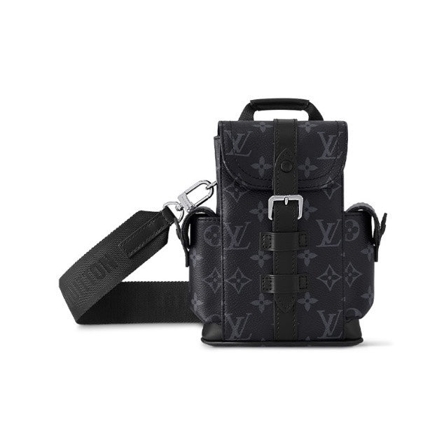 Louis Vuitton Black Monogram Canvas Mini Crossbody Bag with Wide Strap