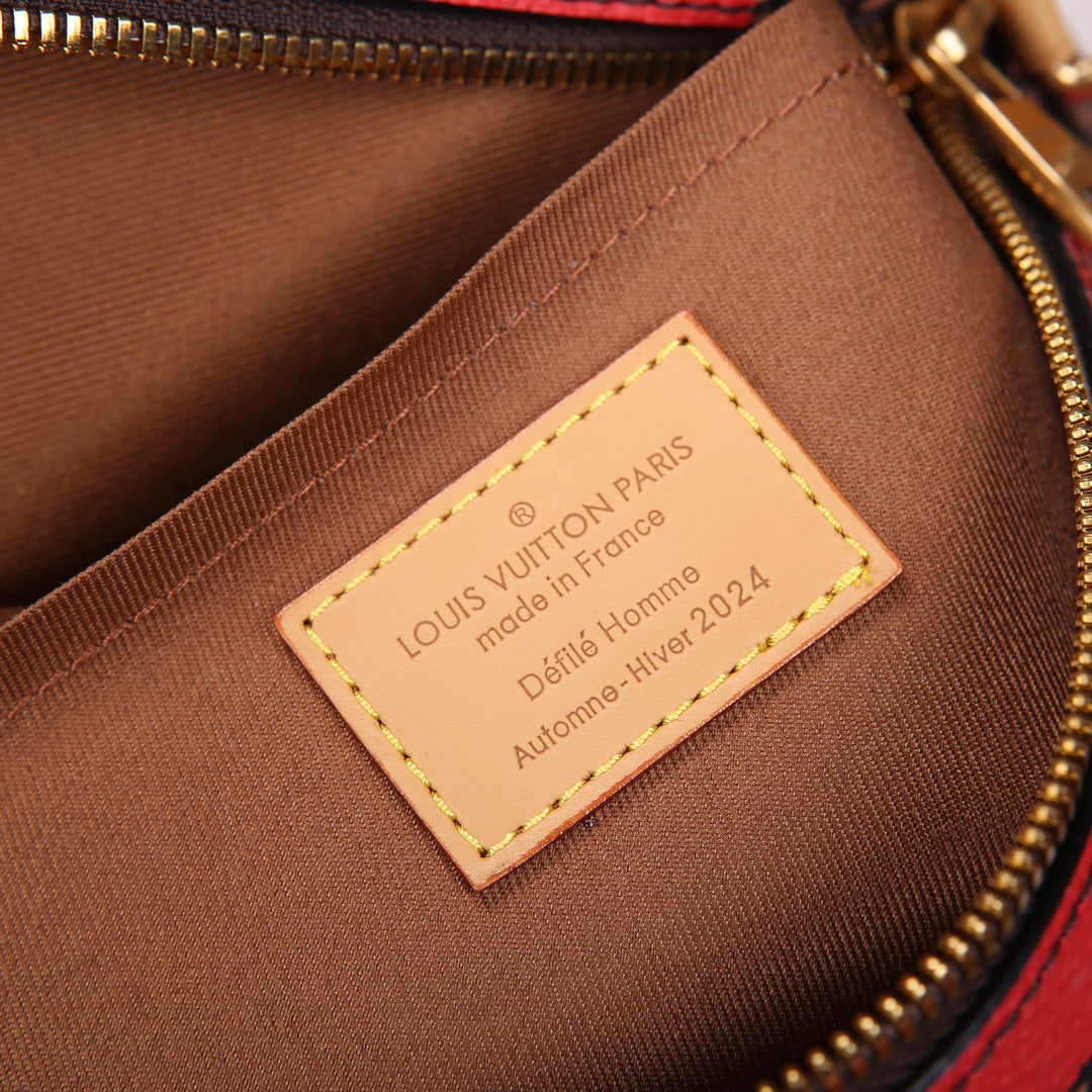 Louis Vuitton Diamond Crossbody Bag Damier Pop Canvas Red