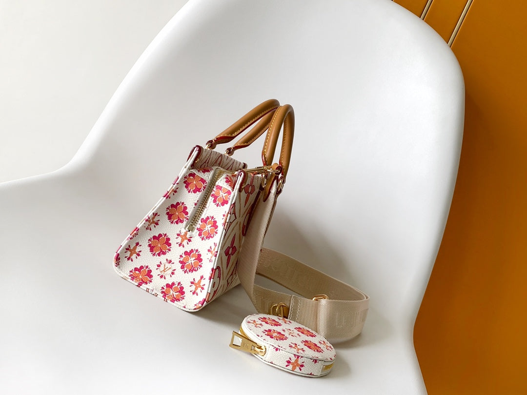 Louis Vuitton Gradient Geometric Floral Print Crossbody Handbag with Coin Purse