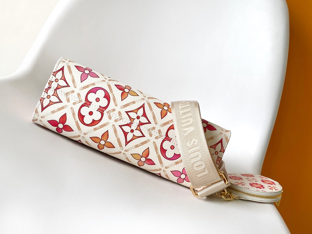 Louis Vuitton Gradient Geometric Floral Print Crossbody Handbag with Coin Purse