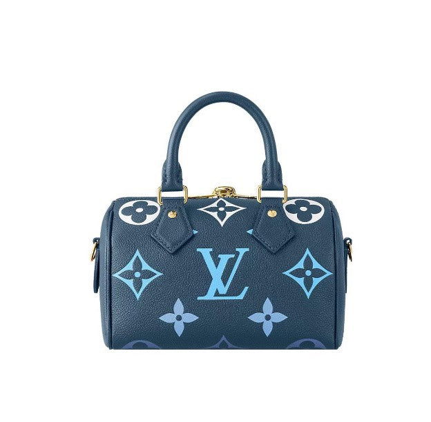 Louis Vuitton Blue Monogram Print Mini Duffle Bag with Top Handles