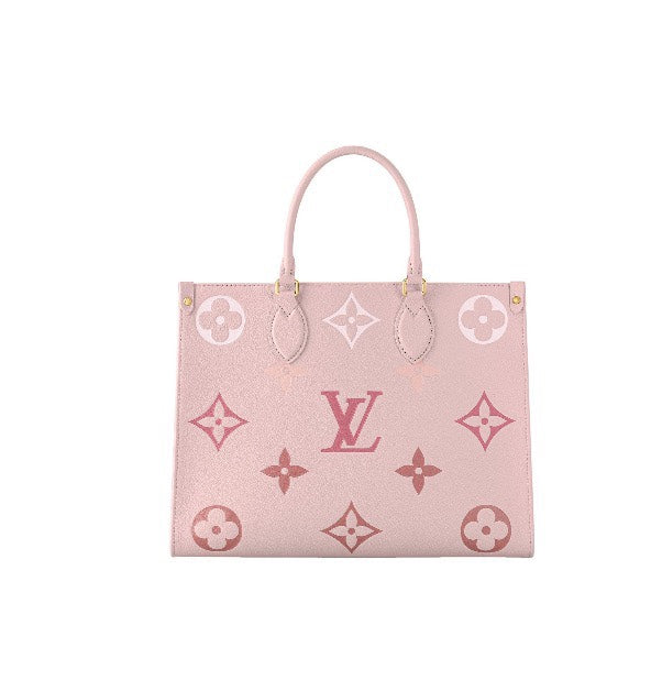 Louis Vuitton Elegant Pastel Pink Monogram Pattern Top Handle Tote Bag