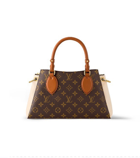 Louis Vuitton Brown Monogram Canvas Satchel Bag with Leather Handles