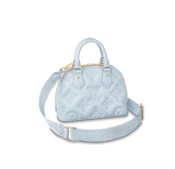 Louis Vuitton Light Blue Quilted Leather Dome Top Handle Crossbody Bag
