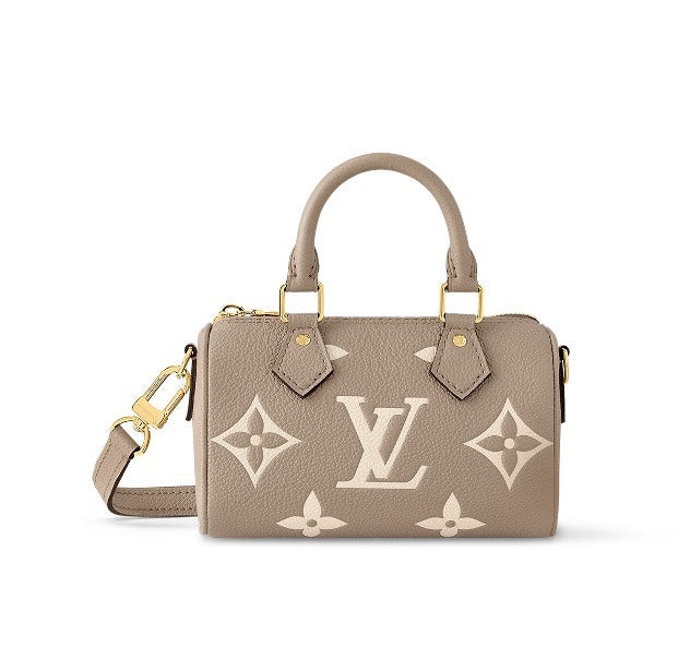 Louis Vuitton Beige Embossed Monogram Leather Mini Top Handle Crossbody Bag