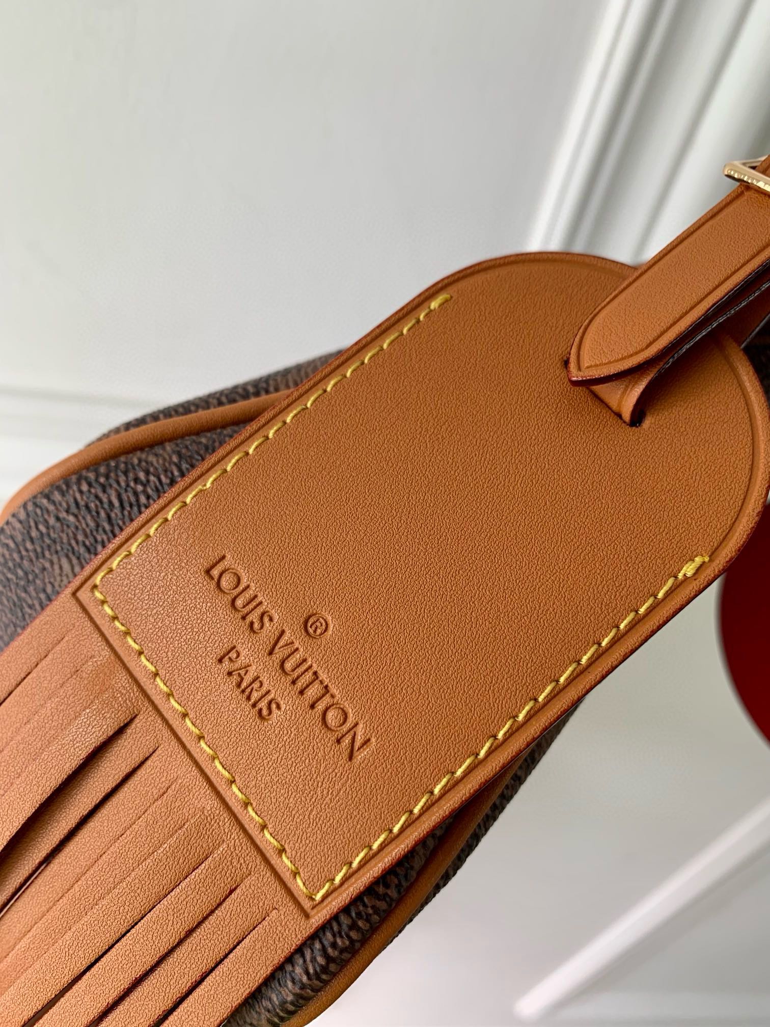 Louis Vuitton Classic Brown Monogram Shoulder Bag with Leather Tassel
