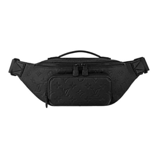 Louis Vuitton Black Embossed Monogram Leather Waist Bag Fanny Pack