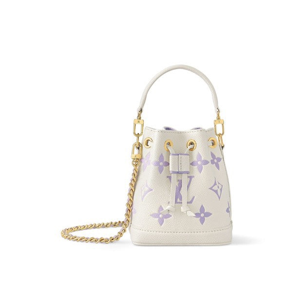 Louis Vuitton Nano Noé Bicolor Monogram Bucket Bag - White &amp; Purple