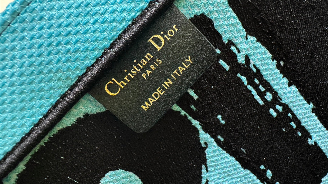Christian Dior Yellow Miss Dior Graffiti Canvas Book Tote Bag