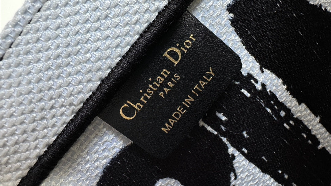 Christian Dior Medium Miss Dior Book Tote - White and Black Graffiti Canvas