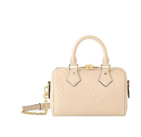 Louis Vuitton Beige Embossed Monogram Leather Crossbody Boston Bag