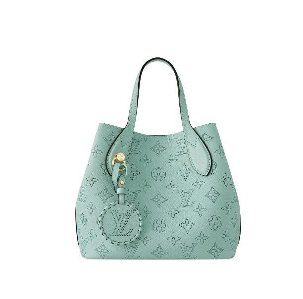 Louis Vuitton Mint Green Embossed Leather Handbag with Top Handles