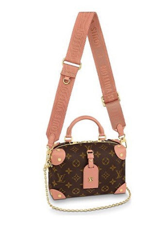Louis Vuitton Structured Monogram Mini Trunk Bag with Pink Fabric Strap