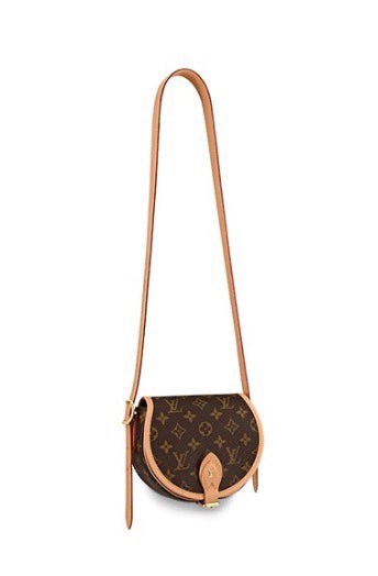 Louis Vuitton Brown Monogram Canvas Crossbody Saddle Bag with Leather Trim