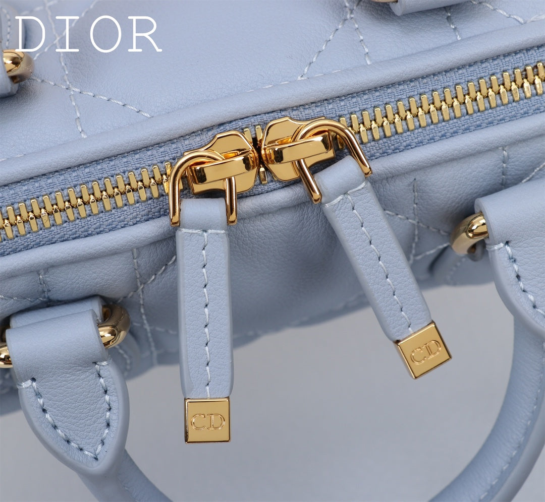 Dior Micro Lady Dior Bag Cloud Blue Cannage Lambskin Top Handle