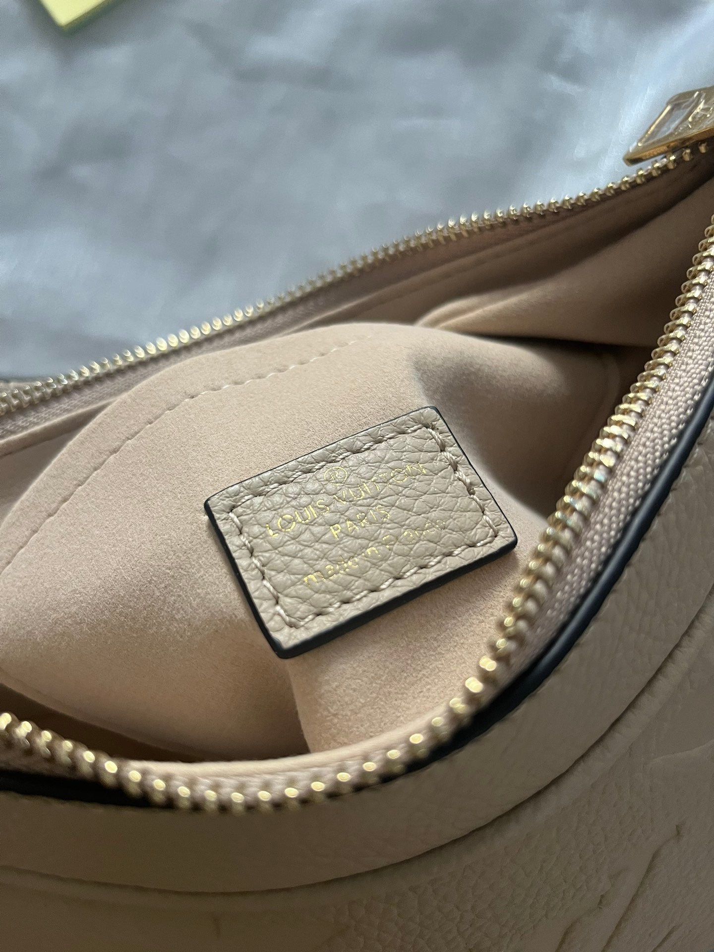 Louis Vuitton Embossed Monogram Leather Crescent Shoulder Bag with Detachable Strap
