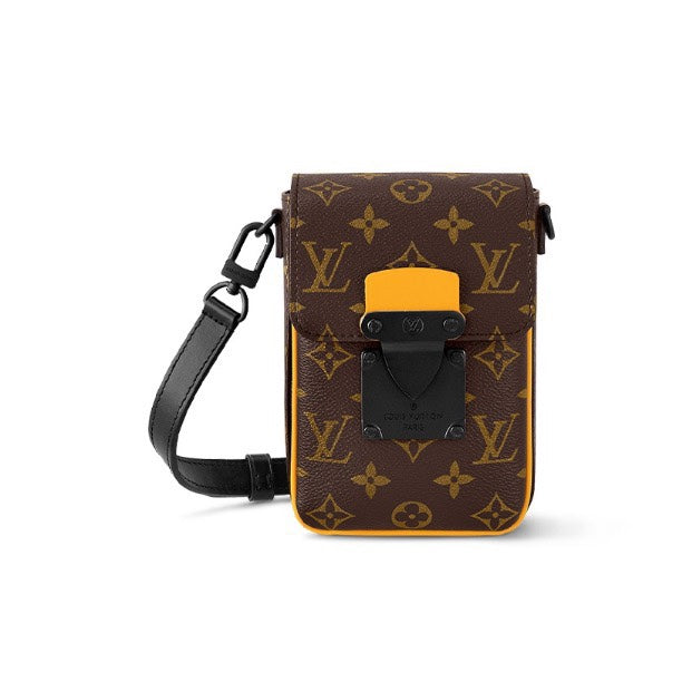 Louis Vuitton Brown Monogram Canvas Vertical Crossbody Phone Bag with Strap