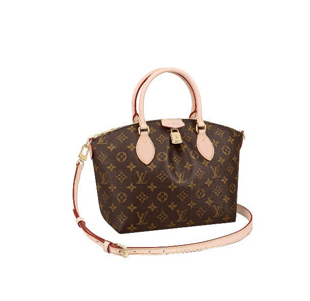 Louis Vuitton Brown Monogram Pattern Canvas Satchel Handbag with Leather Handles