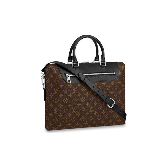 Louis Vuitton Classic Monogram Canvas Laptop Briefcase Bag with Shoulder Strap