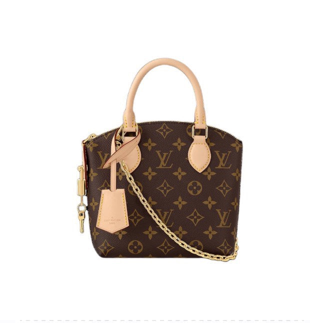 Louis Vuitton Classic Monogram Canvas Mini Dome Handbag with Gold Chain Strap