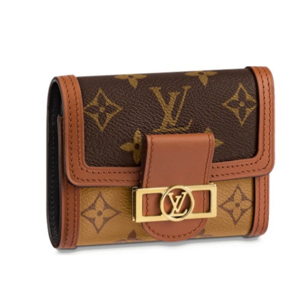 Louis Vuitton Classic Brown Monogram Canvas Compact Wallet with Clasp