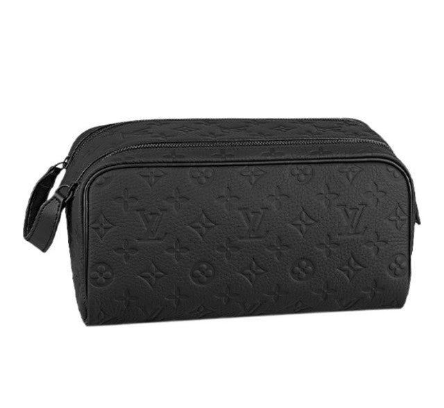 Louis Vuitton Black Embossed Pattern Travel Toiletry Bag and Dopp Kit