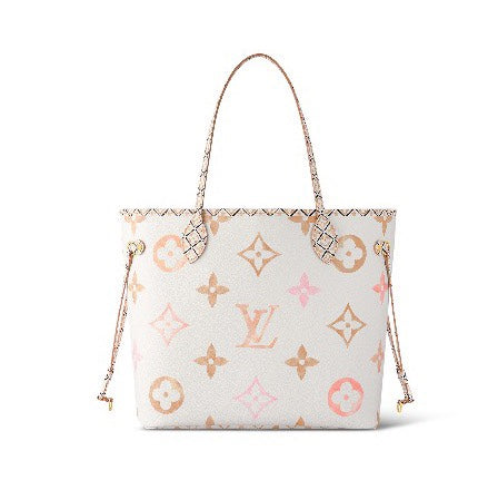 Louis Vuitton Classic Pastel Monogram Pattern Canvas Tote Shoulder Bag