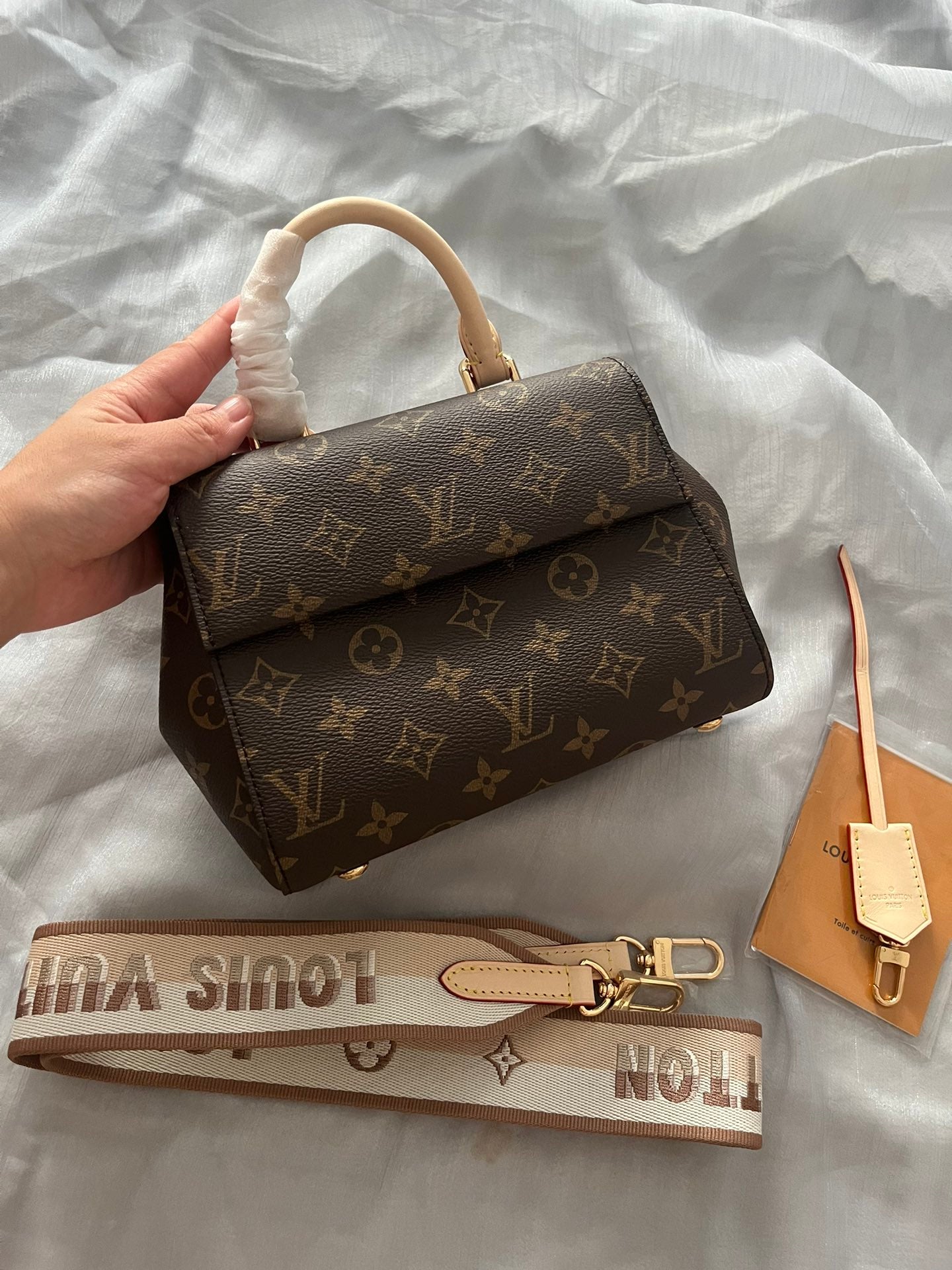Louis Vuitton Vintage Monogram Canvas Mini Top Handle Bag with Crossbody Strap
